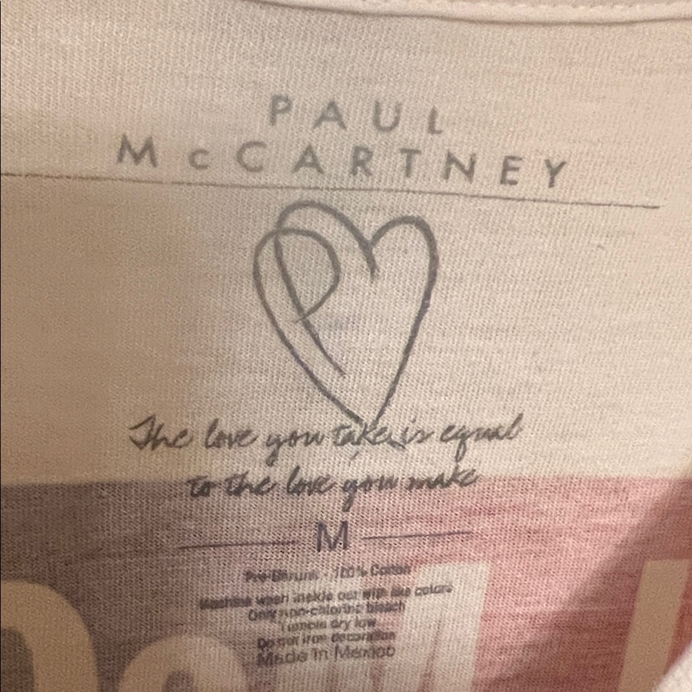 Paul McCartney Union Jack Graphic Tee - White with Red & Blue Print size medium - Picture 6 of 9
